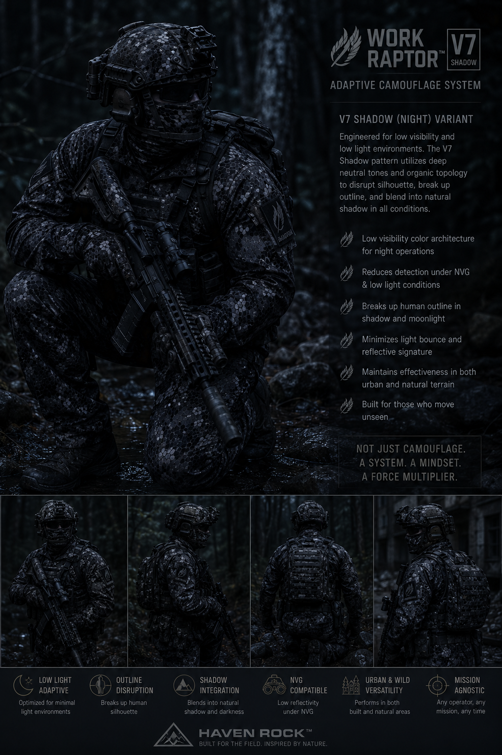 Work Raptor V7 Shadow — Night Operations