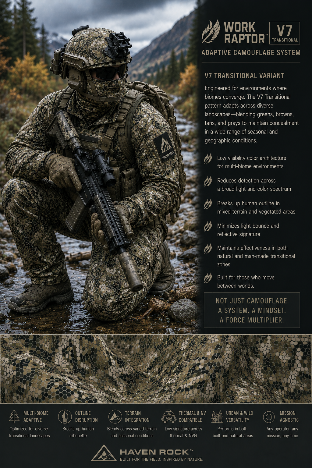 Work Raptor V7 Transitional — Multi-biome
